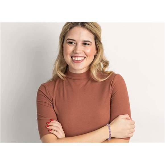 Oval CZ Tennis Bracelet with Round White CZ Accents - Picture 2 of 3